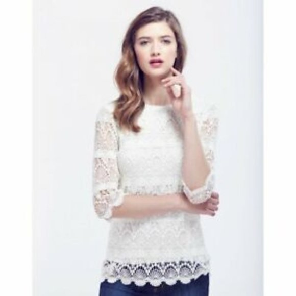 Joules Tops - Joules White Lisbeth Lace 100% Cotton Top, NWOT